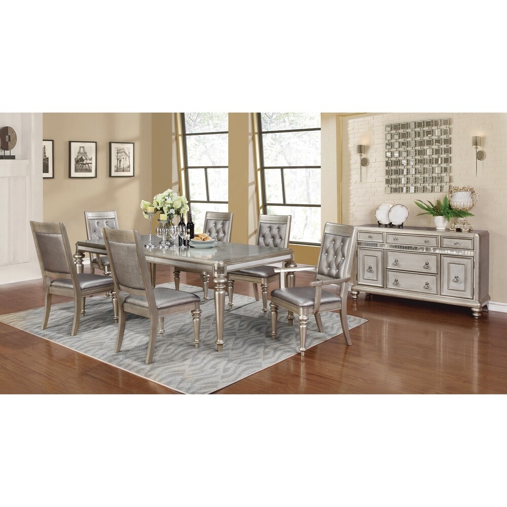 Coaster Furniture Danette Metallic Platinum 7 piece Dining Room Set