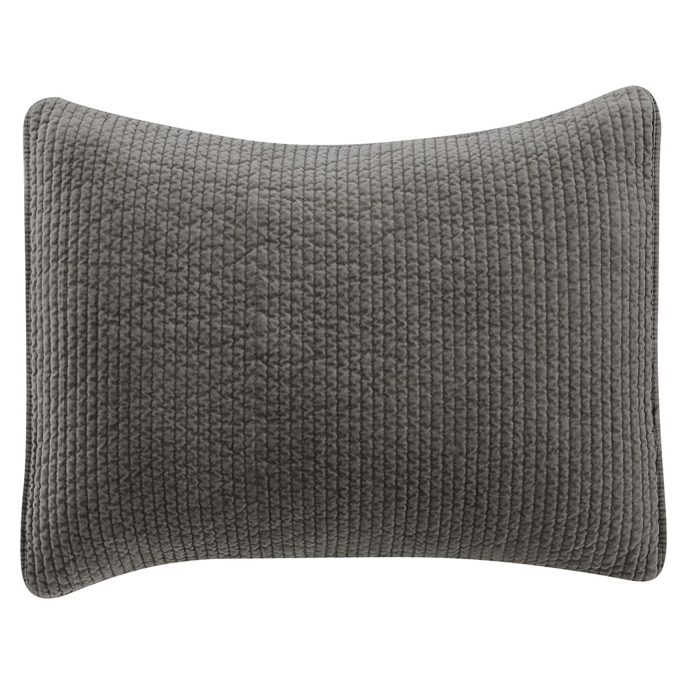 HiEnd Accents Stonewashed Cotton Velvet Quilted Pillow Sham