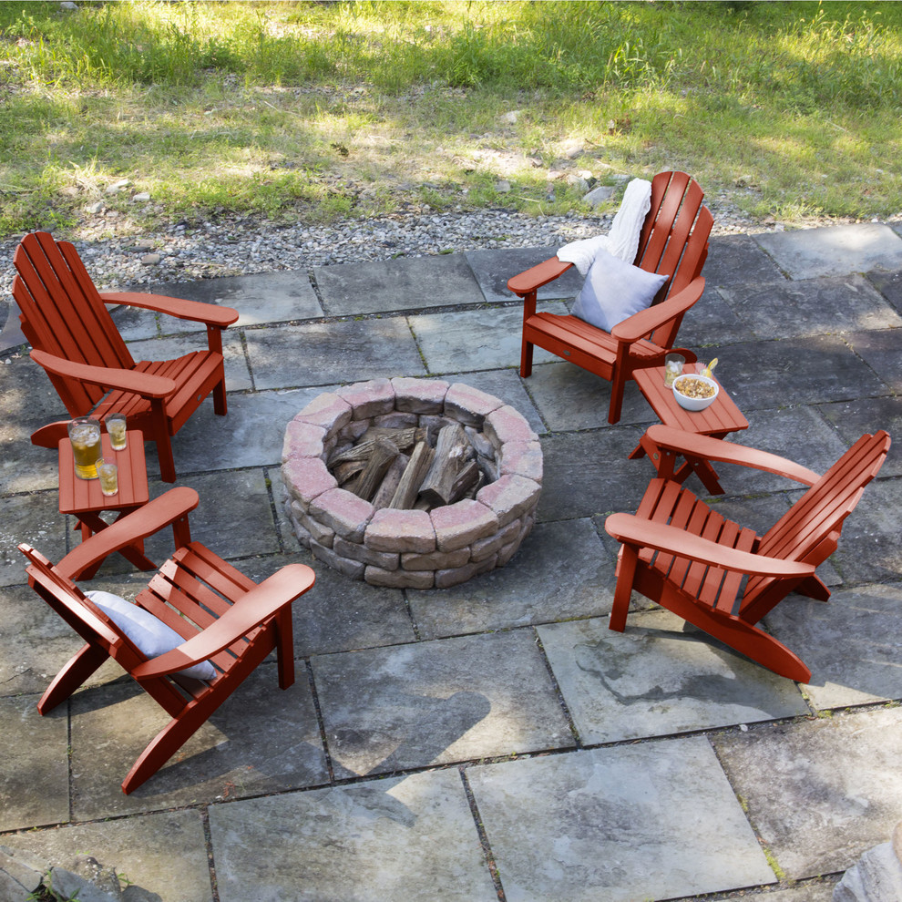 4 Classic Westport Adirondack Chairs  2 Folding Side Tables   Contemporary   Outdoor Lounge Sets   by highwood  Houzz