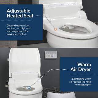 BIO BIDET BB-1000 Supreme Electric Bidet Seat for Elongated Toilets in White BB-1000E79276