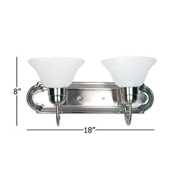 Monica 2 Light Vanity Lighting, In Satin Nickel - Satin Nickel