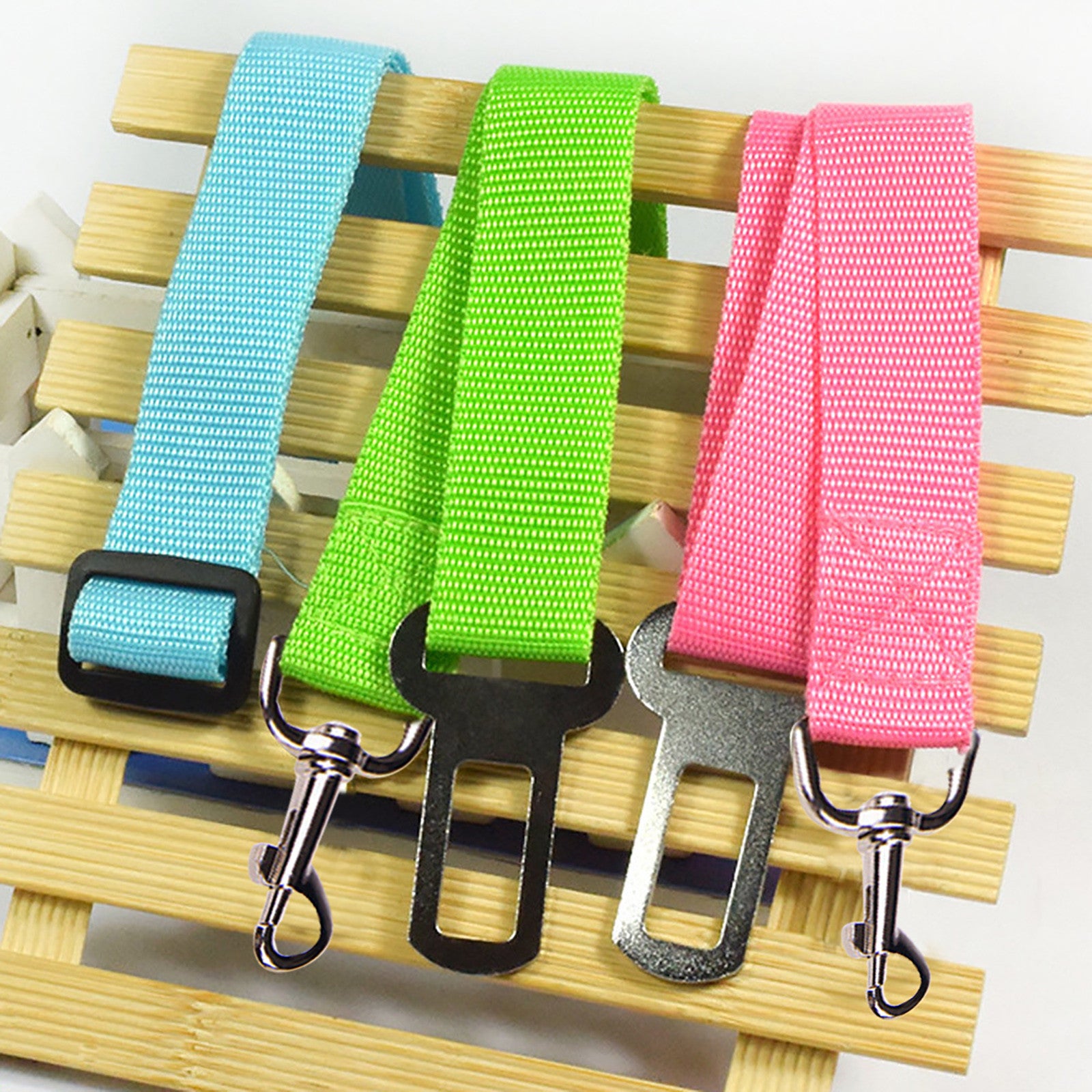 Adjustable Dog Pet Car Safety Seat Belt Restraint Lead Travel Leash