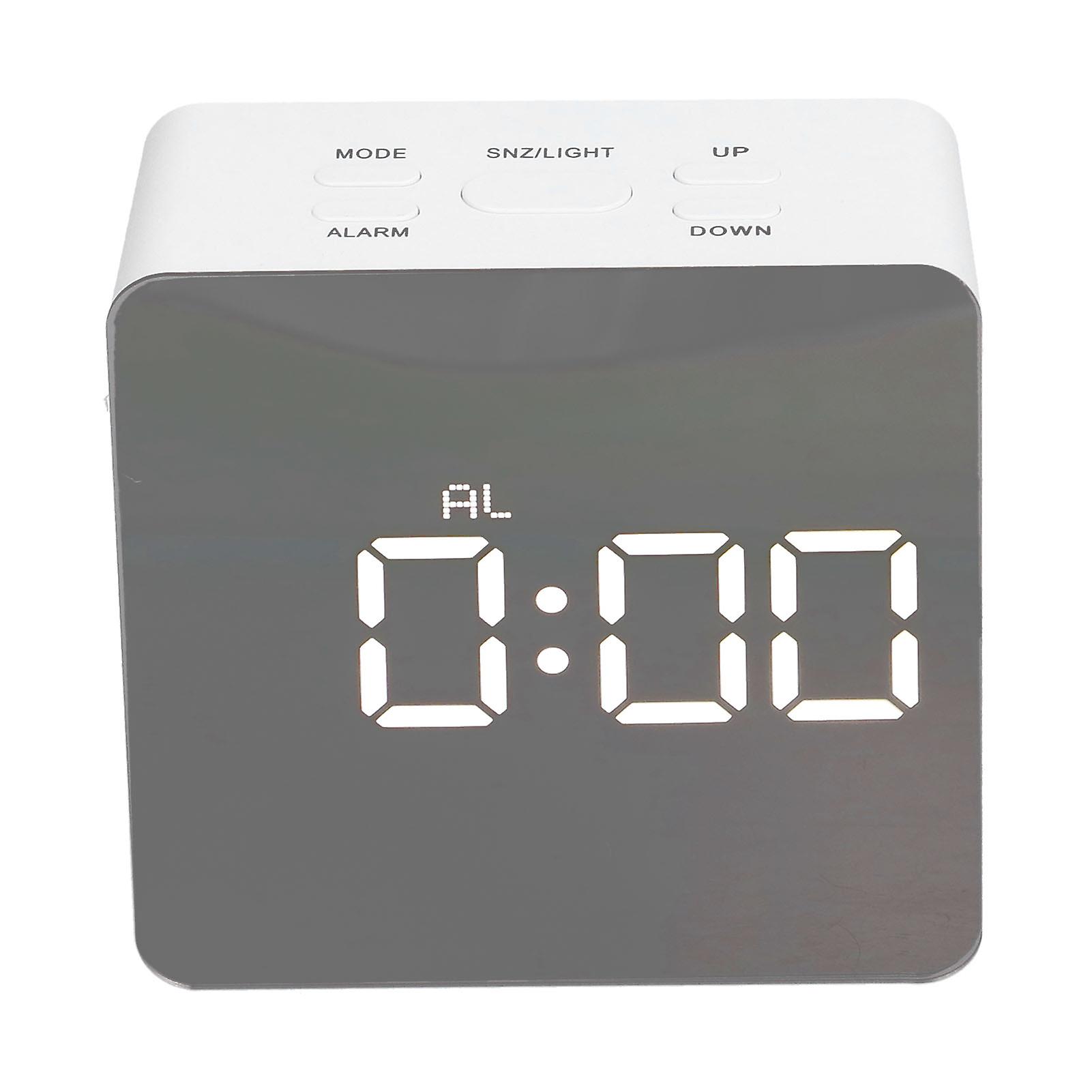 Led Mirror Alarm Clock With Temperature Date Time Display Snooze Function For Bedroom Living Room Office