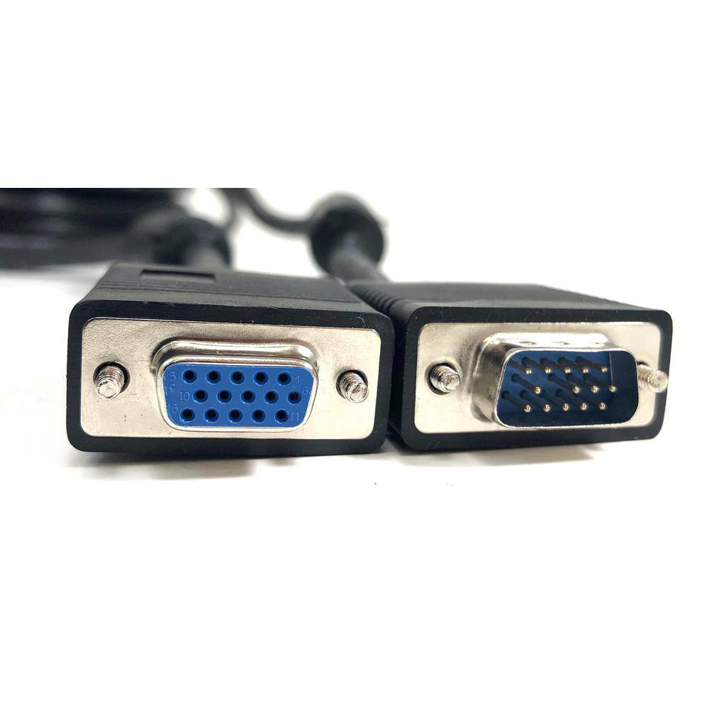 Micro Connectors Inc 50 ft. XSVGA Coaxial HD15 Male to Female Extension Cable Double Shield with Ferrites M05-110KDS