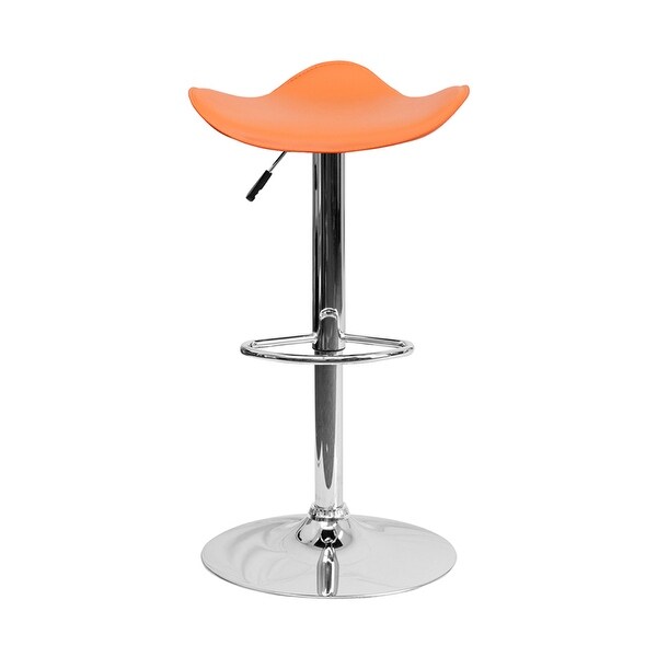 Vinyl Adjustable Height Bar Stool With Chrome Base