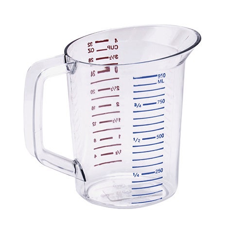 Rubbermaid FG321600CLR Measuring Pitcher， 1 Quart