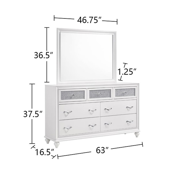 PU Eastern King Bedroom Set in Chrome and White - - 36135795