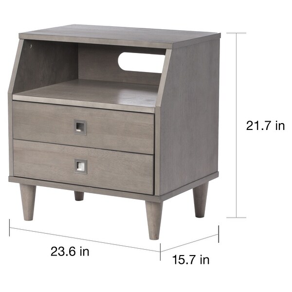 Fiandaca Light Charcoal Grey 2-Drawer Nightstand from iNSPIRE Q Modern - - 28964971