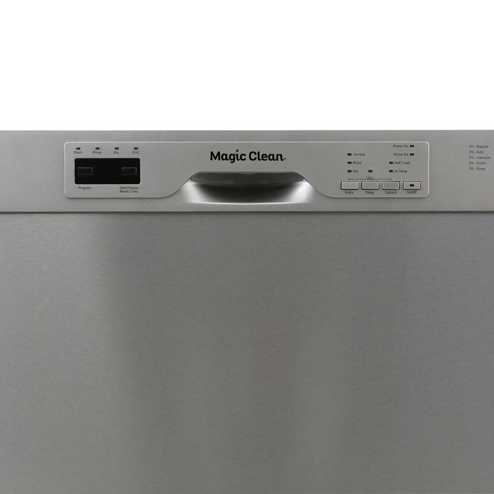 Magic Clean 24 in. Stainless Steel Front Control Dishwasher with Stainless Steel Tub MCDW24SI