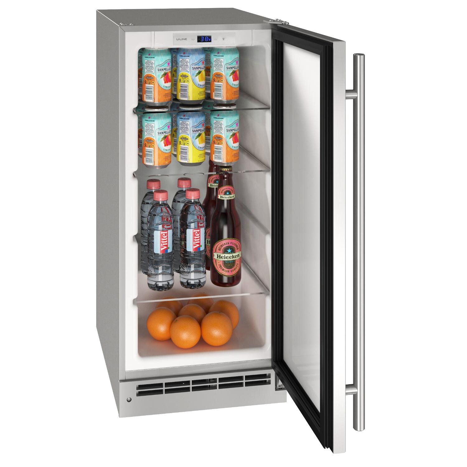 U-Line 15-Inch 3.1 Cu. Ft. Outdoor Rated Solid Door Refrigerator