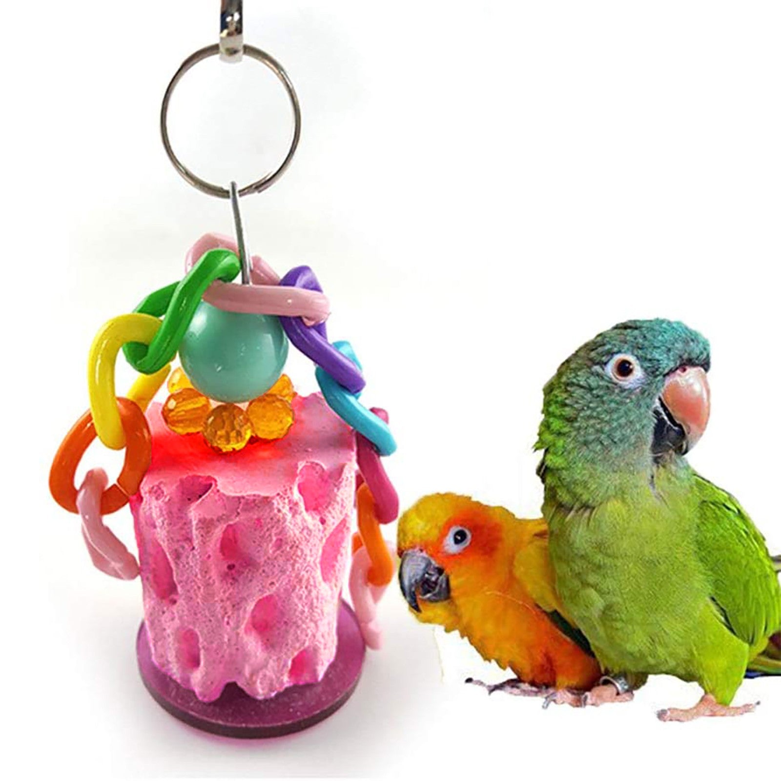 Parrot Bite-Teeth Care Chew Parrot Minerals Sticks Molar Toy， Bird-Chew Toy Pink