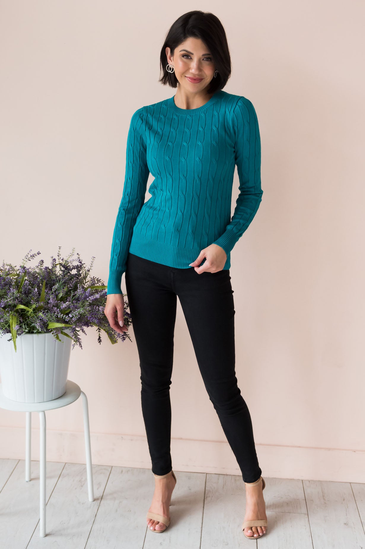 Restful Nights Modest Twisted Cable knit Sweater