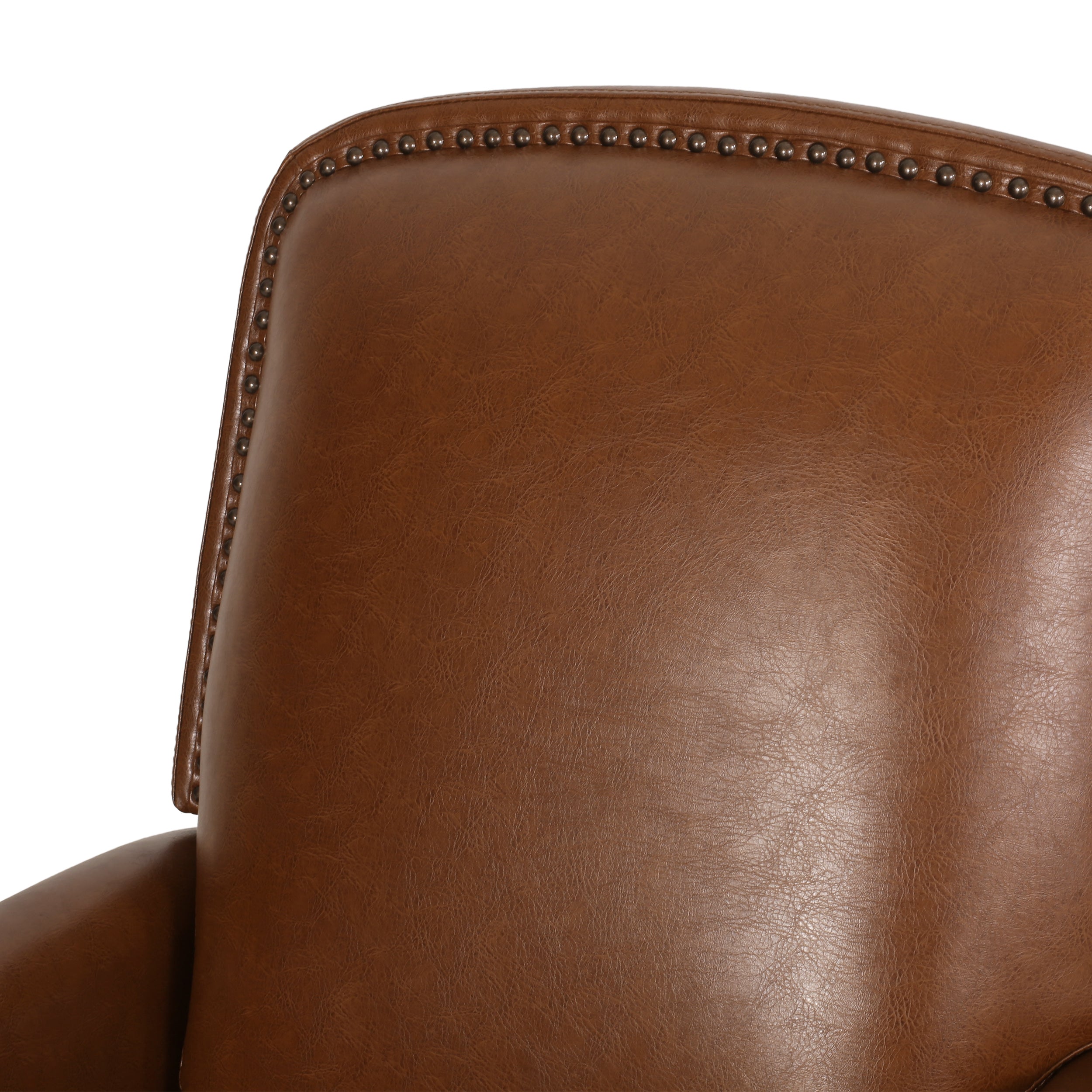 Breu Contemporary Upholstered Pushback Recliner with Nailhead Trim