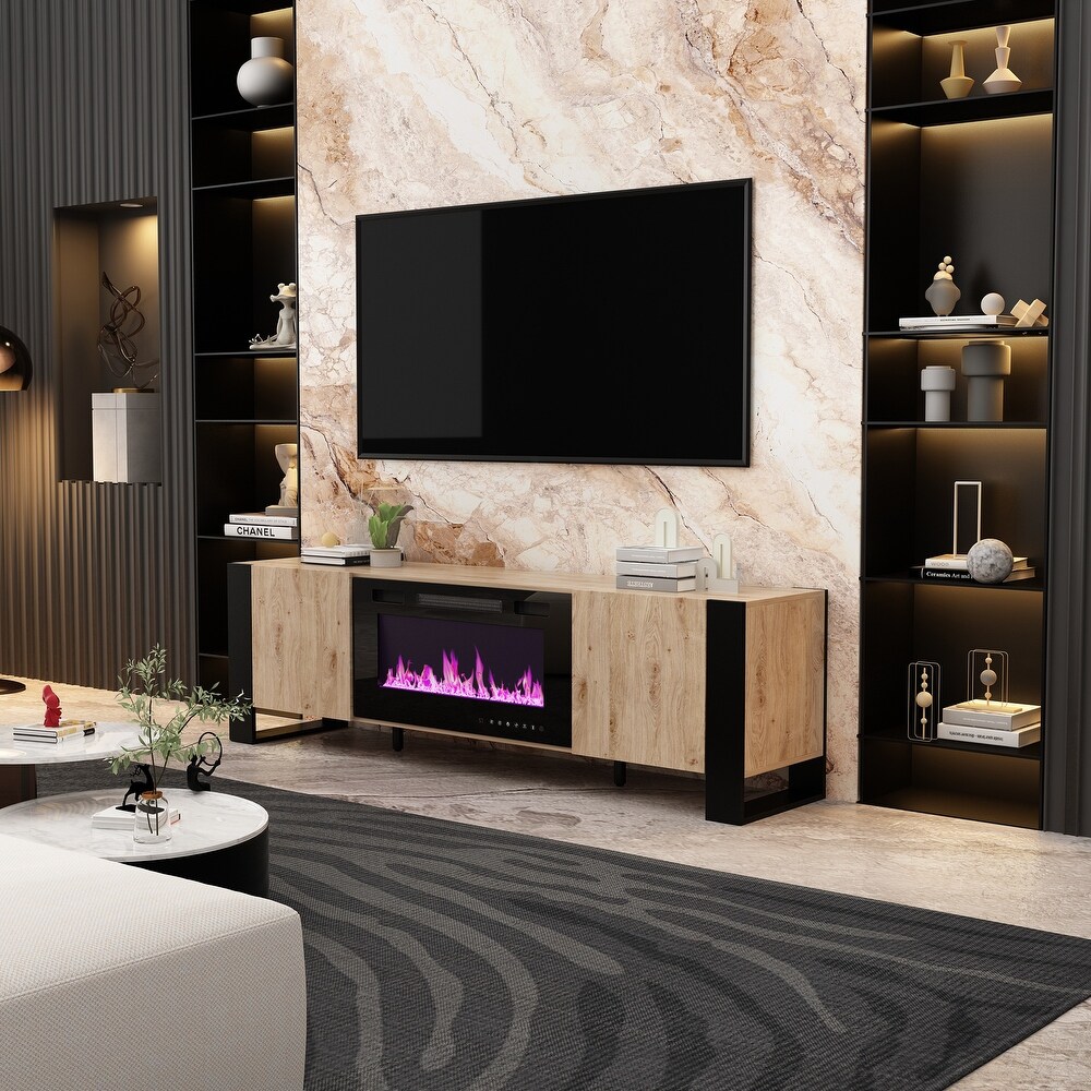 Entertainment Center with Fireplace Option:2 Flame Modes1500W 68.9\