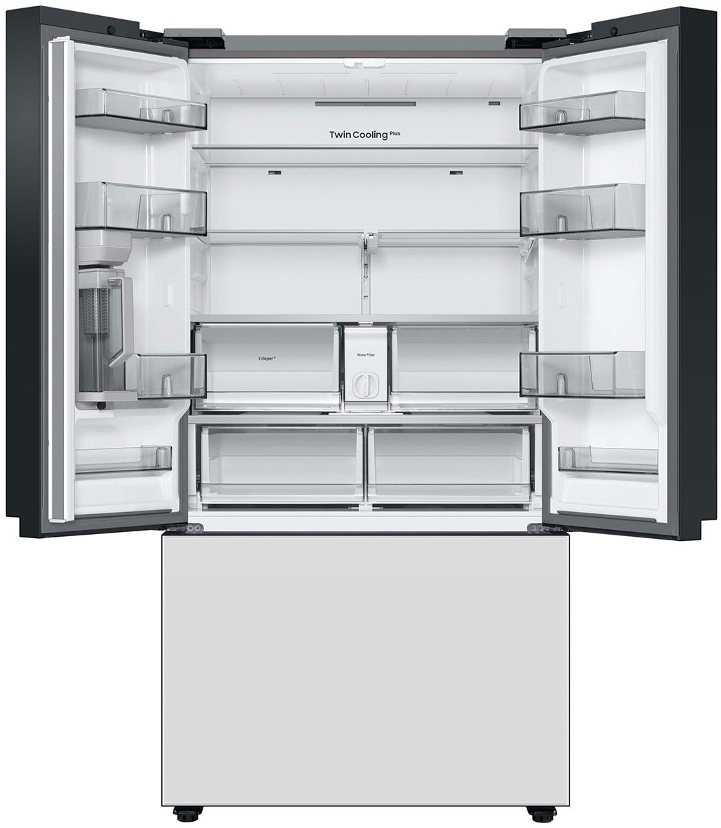  ADA 24 Cu. Ft. White Glass BESPOKE Counter Depth 3-Door French Door Refrigerator With AutoFill Water Pitcher