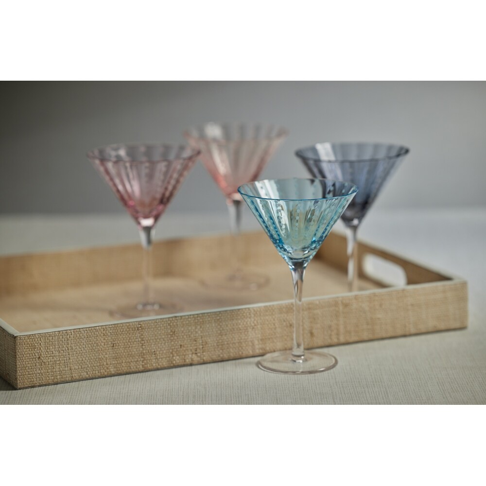 Pescara White Dot Martini Glasses  Set of 4