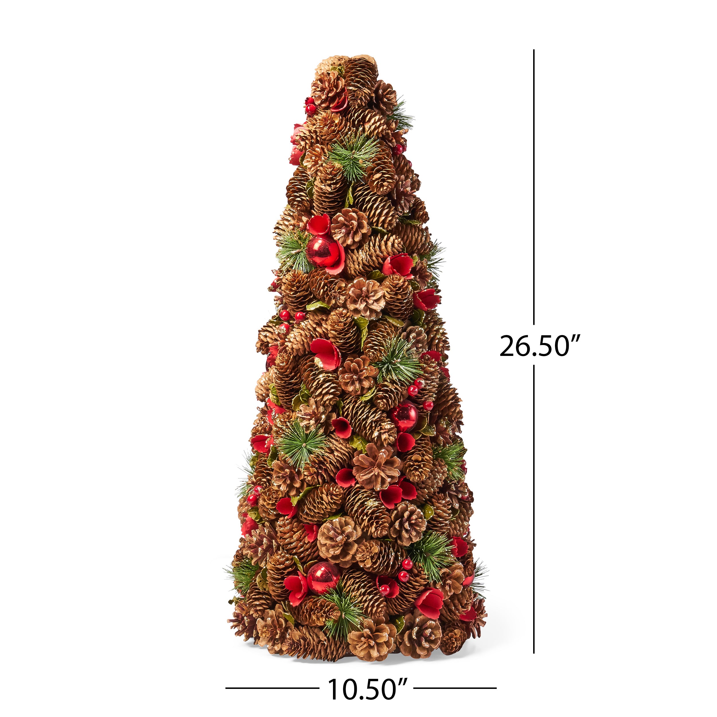 Tramel Pre-Decorated Pine Cone and Glitter Unlit Artificial Tabletop Christmas Tree