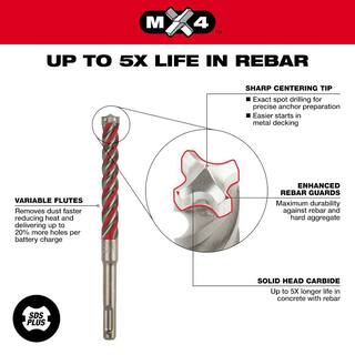 MW 38 in. x 18 in. 4-Cutter SDS-PLUS Carbide Drill Bit 48-20-8357