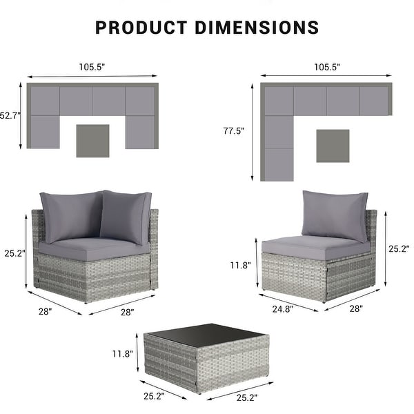 Modular PE Rattan Sofa Set