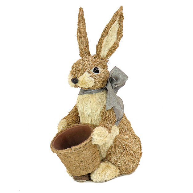 National Tree Company Bunny With Basket Table Decoration Easter Collection 16 Inches