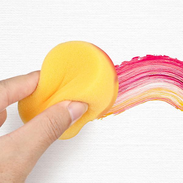 12pcs Round Synthetic Watercolor Artist Sponges For Painting Crafts Pottery (yellow)