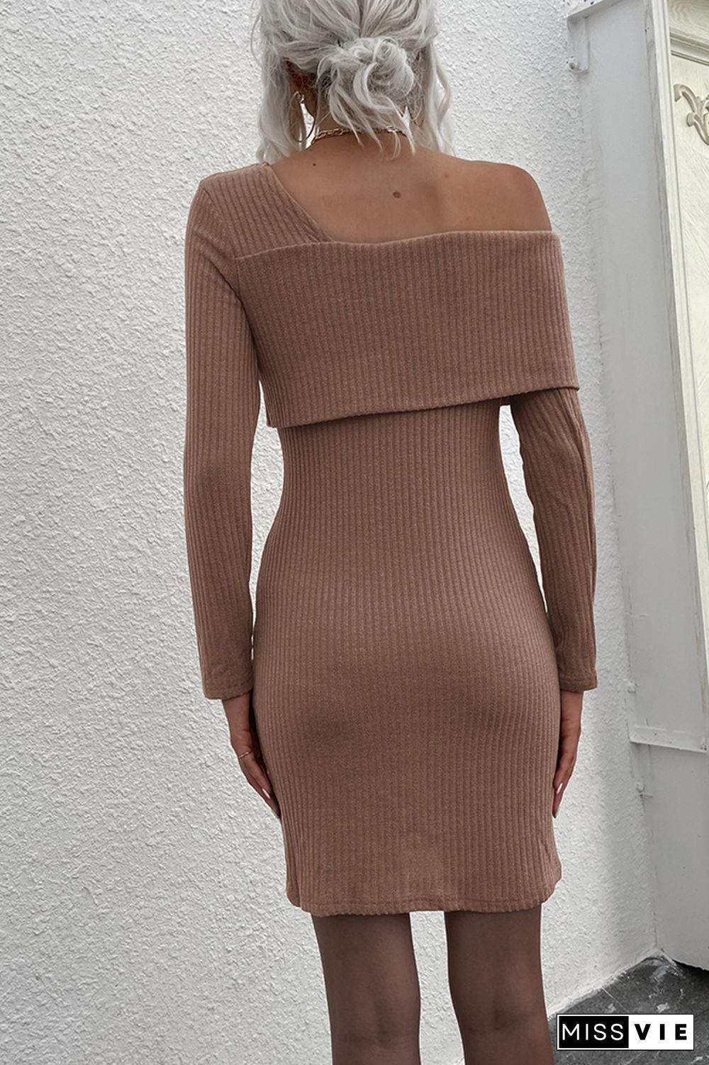 One shoulder Knit Bodycon Sweater Dress Wholesale