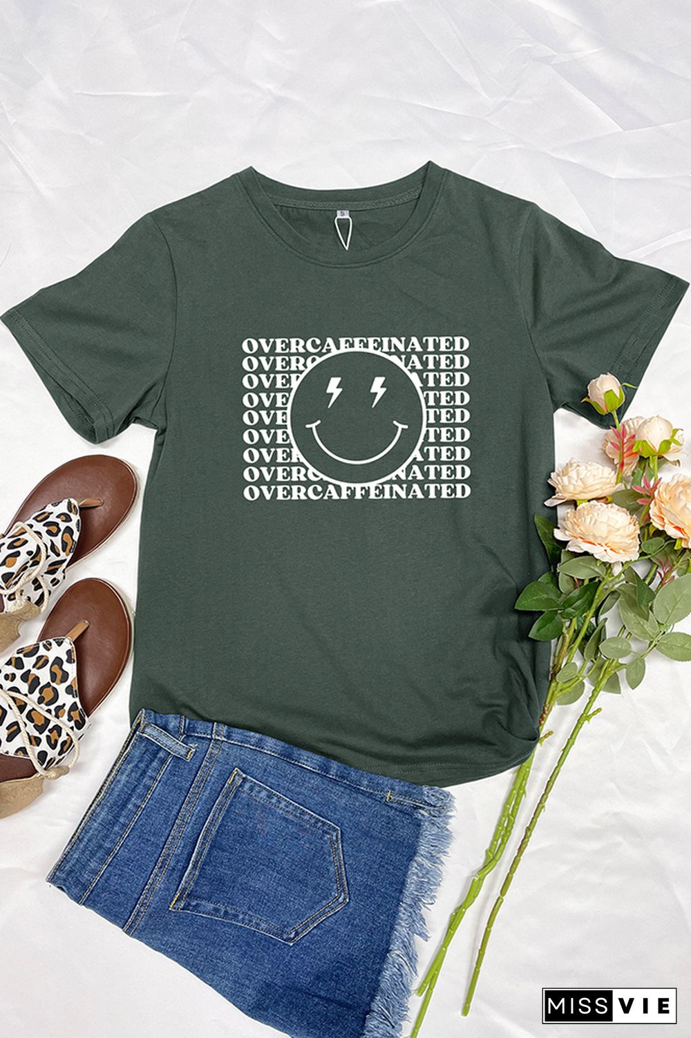 Over Caffeinated Graphic T-Shirt Wholesale