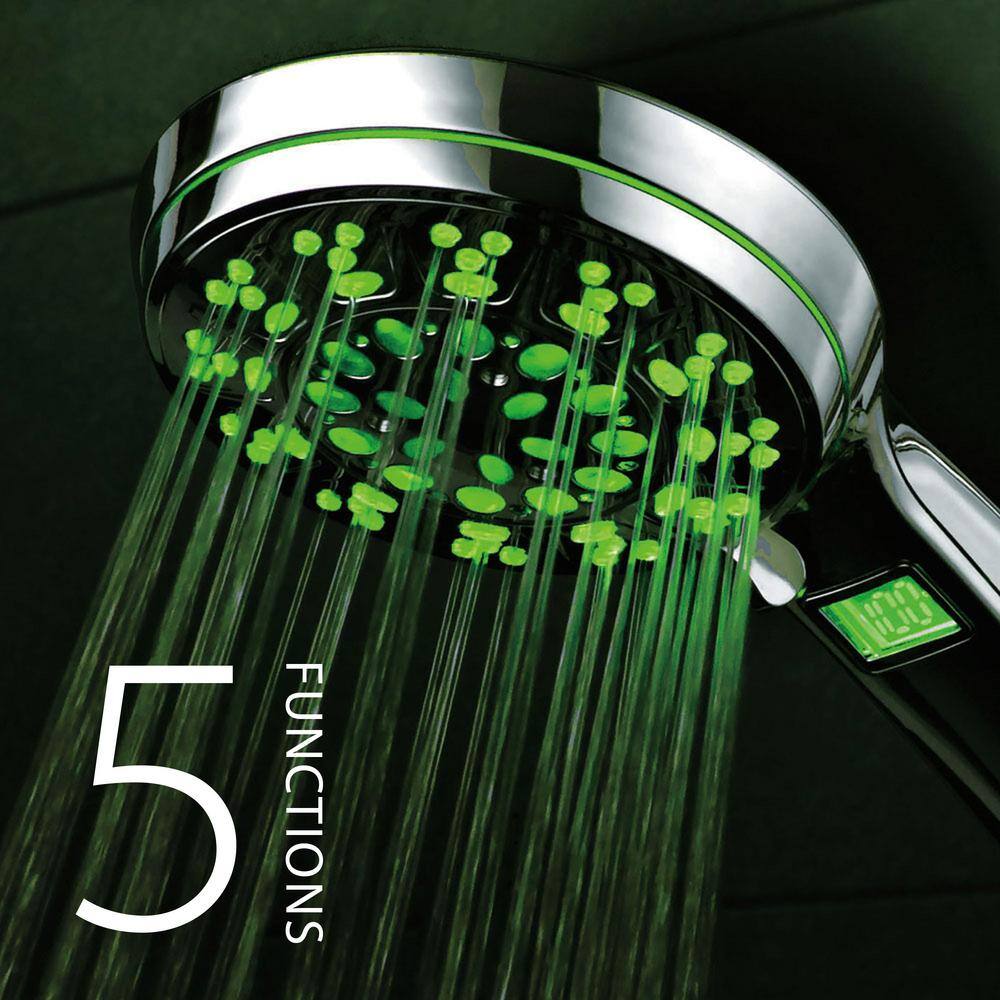 Hotel Spa 5-Spray Setting LED Handheld Shower in Chrome 1485