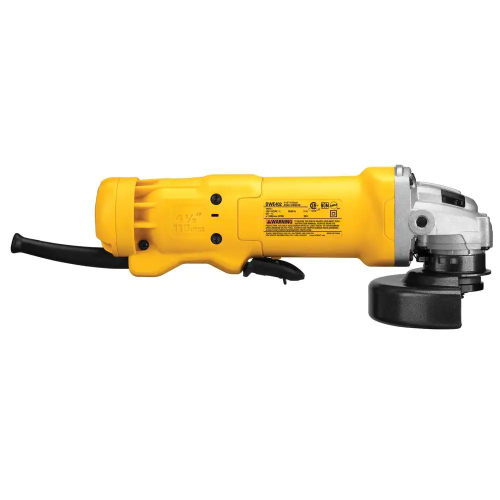 DEWALT DWE402W 11-Amp Corded 4-1/2 in. Small Angle Grinder