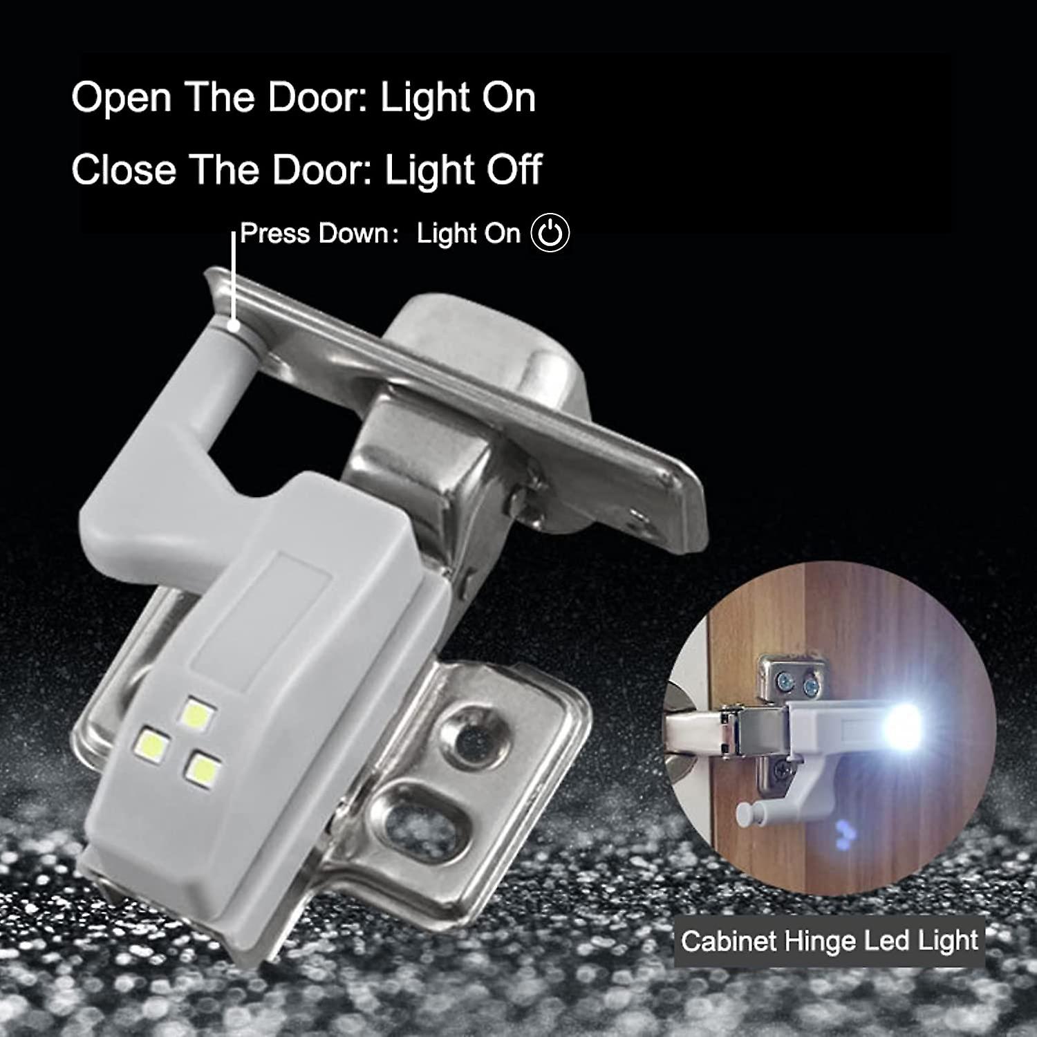 10pcs Warm/cool White Universal Cabinet Cupboard Closet Wardrobe Led Hinge Light Home Kitchen