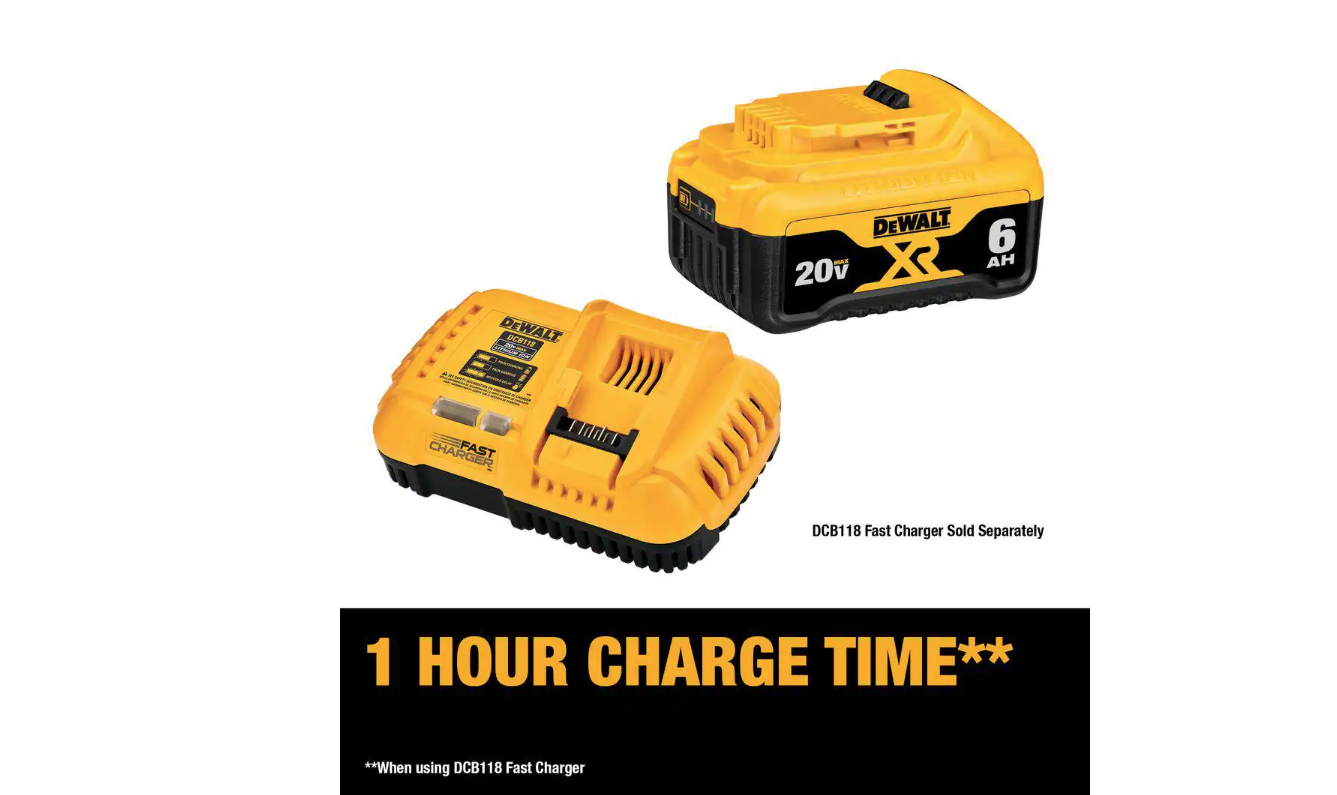 DEWALT DCB206-2 20-Volt MAX XR Premium Lithium-Ion 6.0Ah Battery Pack (2-Pack)