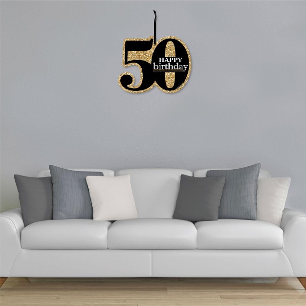 Big Dot Of Happiness Adult 50th Birthday Gold Hanging Porch Birthday Party Outdoor Decorations Front Door Decor 1 Piece Sign