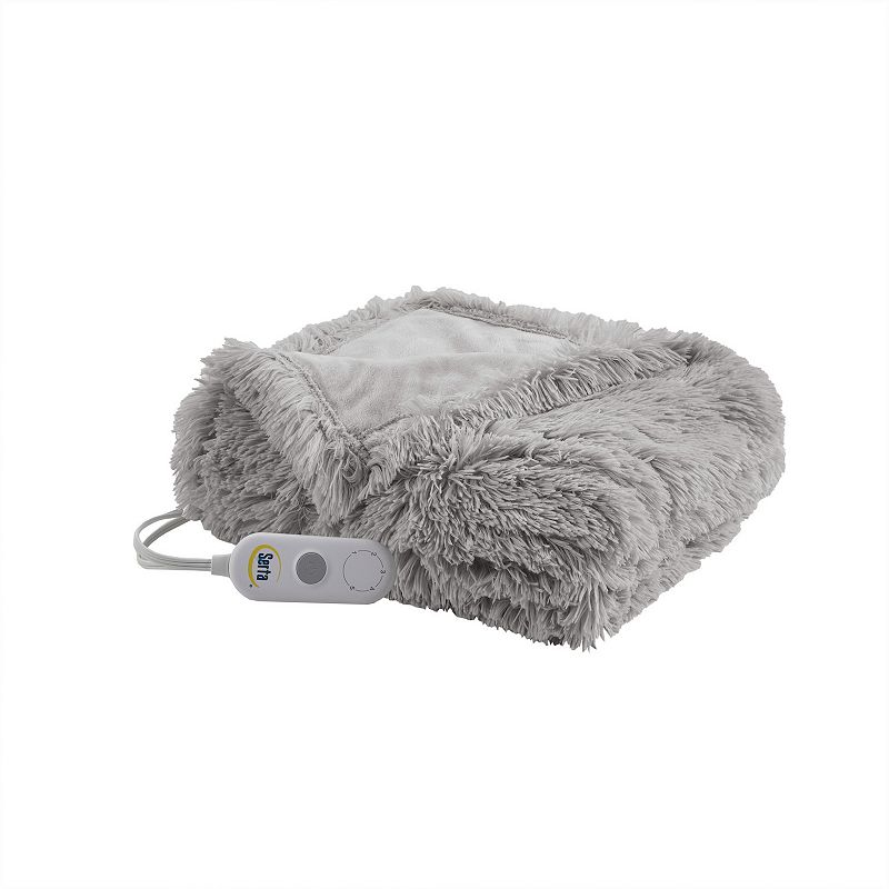 Serta? Leena Shaggy Faux Fur Electric Heated Throw Blanket