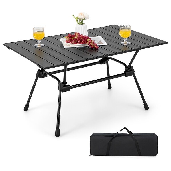 Costway HeavyDuty Aluminum Camping Table，Folding Outdoor Picnic