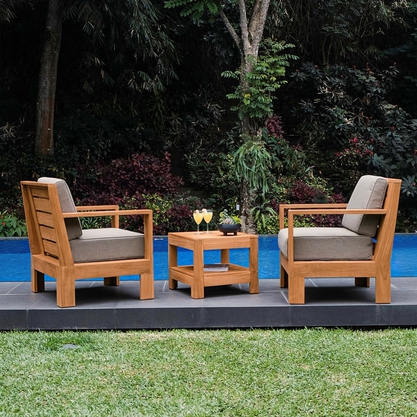 Cambridge Casual Logan 3piece Teak Outdoor Set with Sunbrella Cushion