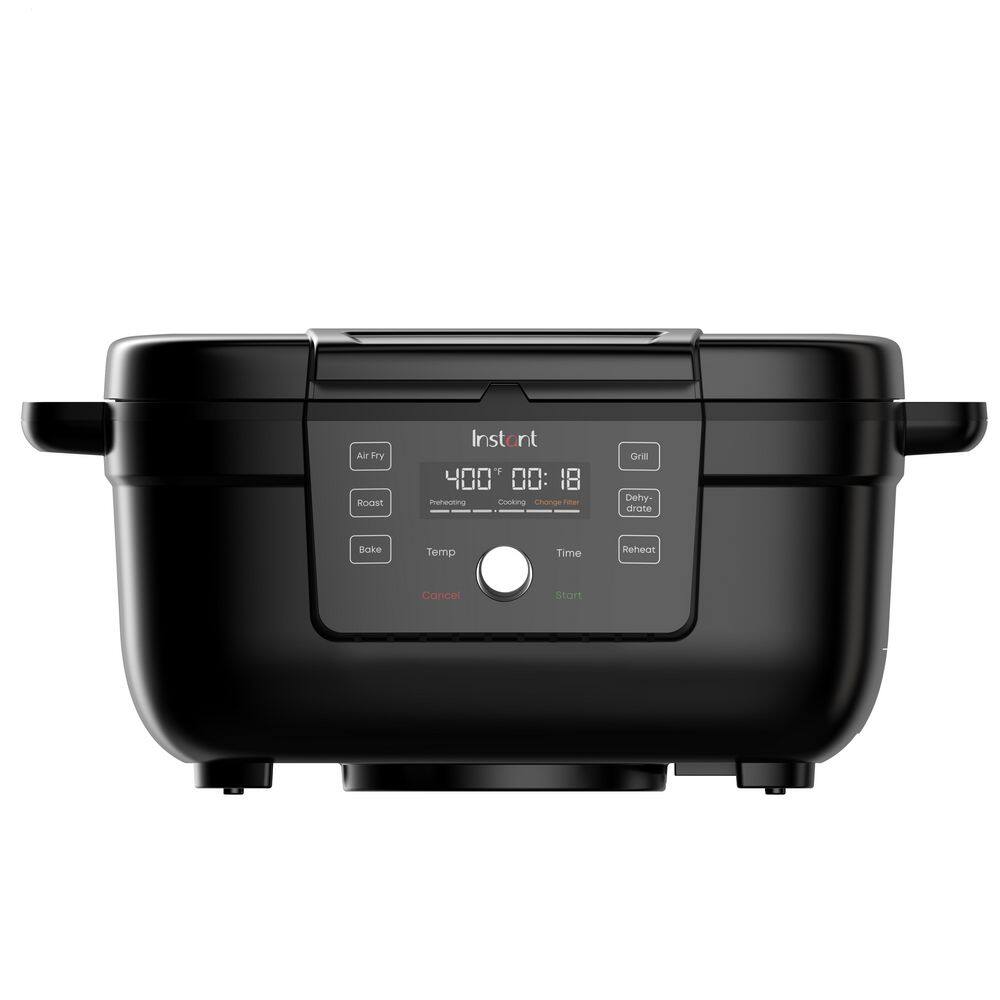 INSTANT 4 qt. Indoor Grill and Air Fryer Black with OdorEase and ClearCook Window 140-8001-01