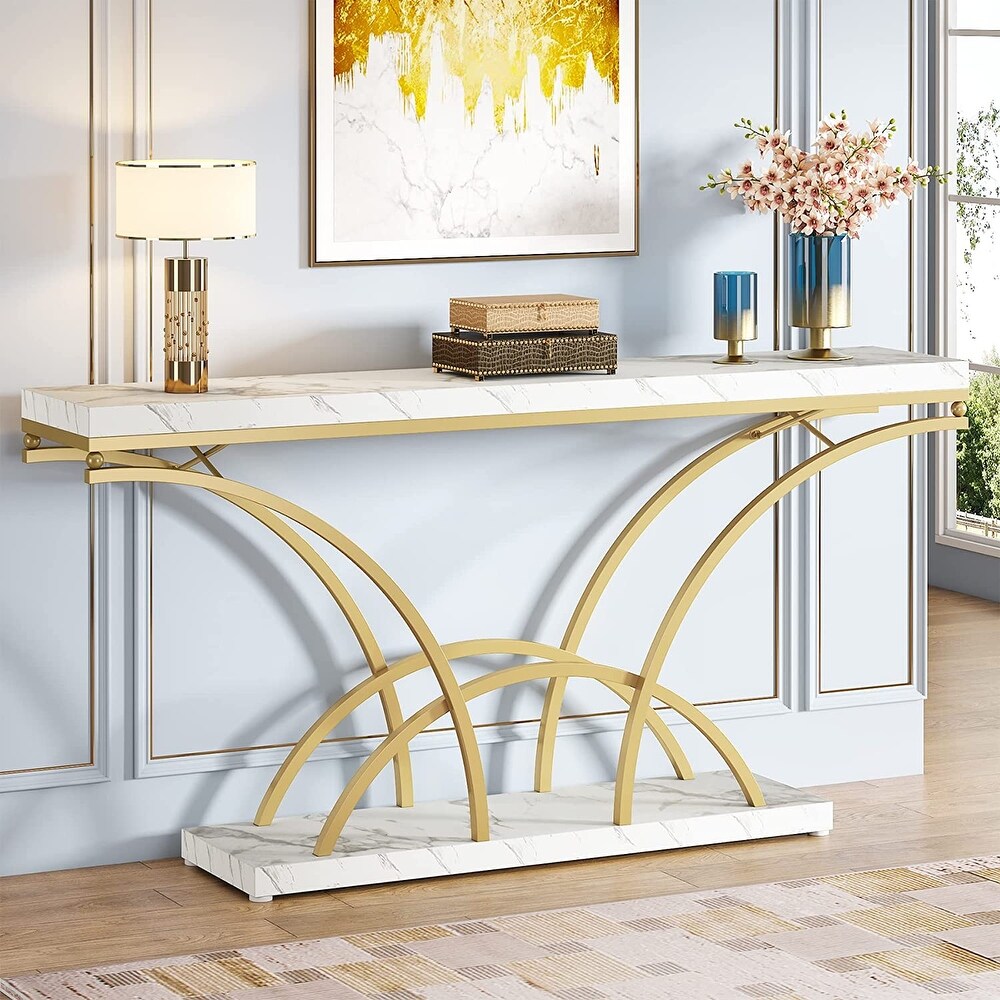 70.86 Inch Long Console Table Gold Sofa Table for Entryway