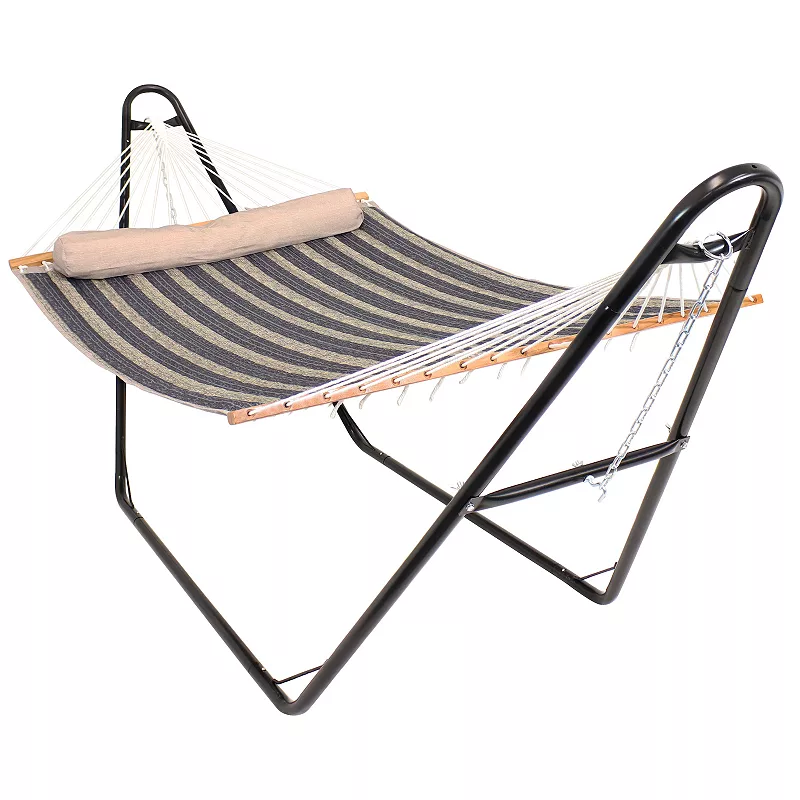 Sunnydaze Quilted 2-person Hammock And Multi-use Steel Stand