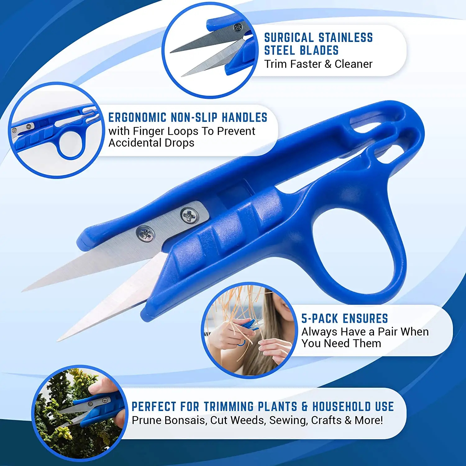 High Quality  Blue Mini pruning Garment Scissor Stainless Steel Cutter Thread Bonsai Pruner Tailor Scissor garden pruner