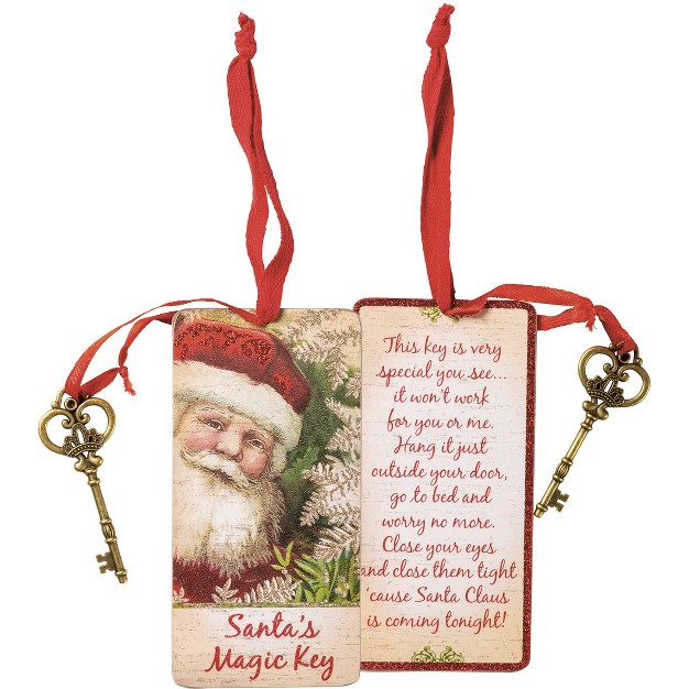 Primitives By Kathy Santa x27 s Magic Key Christmas Ornament