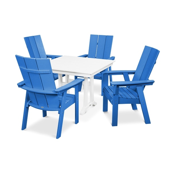 POLYWOOD Modern Adirondack 5Piece Farmhouse Dining Set