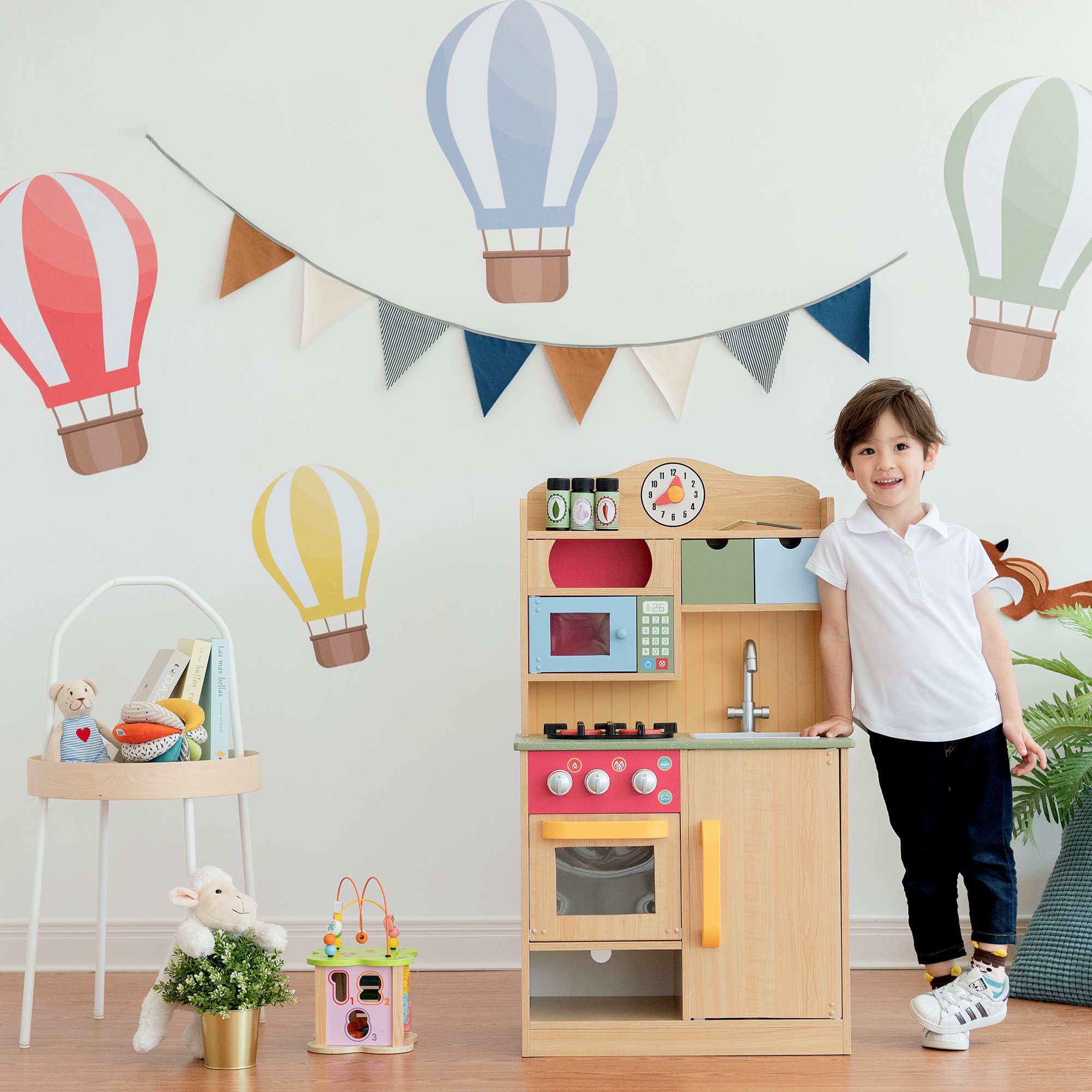 Teamson Kids - Little Chef Florence Classic Play Kitchen， Wood Grain