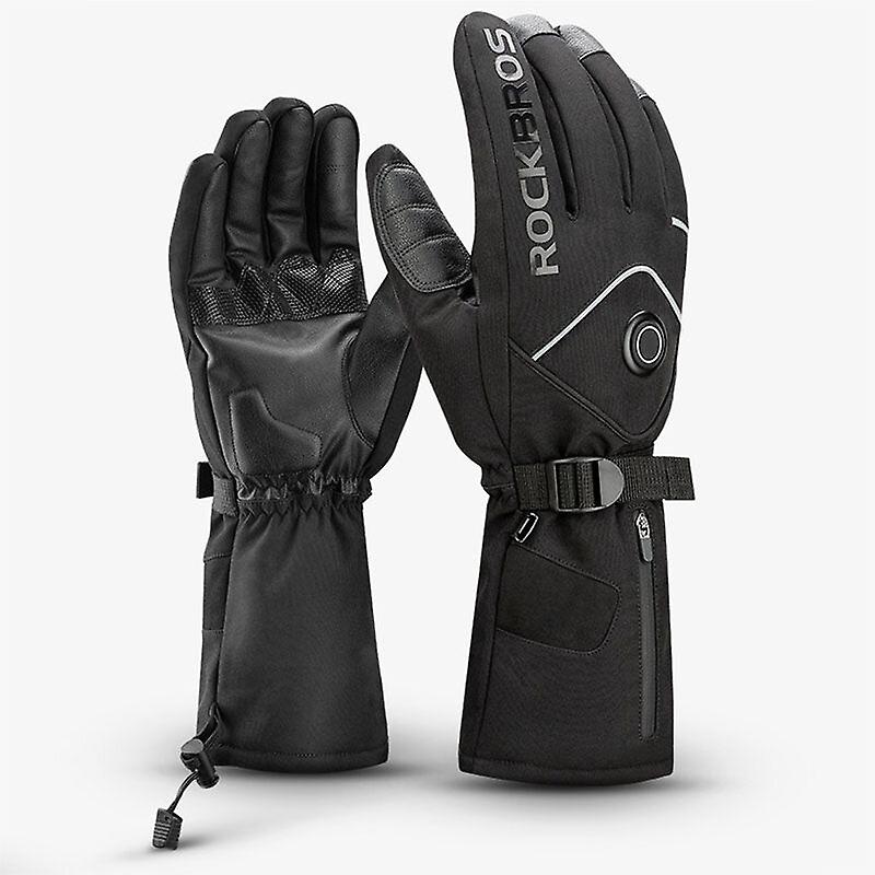 Intelligent electric heating gloves three temperature control charging heating touch screen thick warm winter outdoor sports riding heating gloves