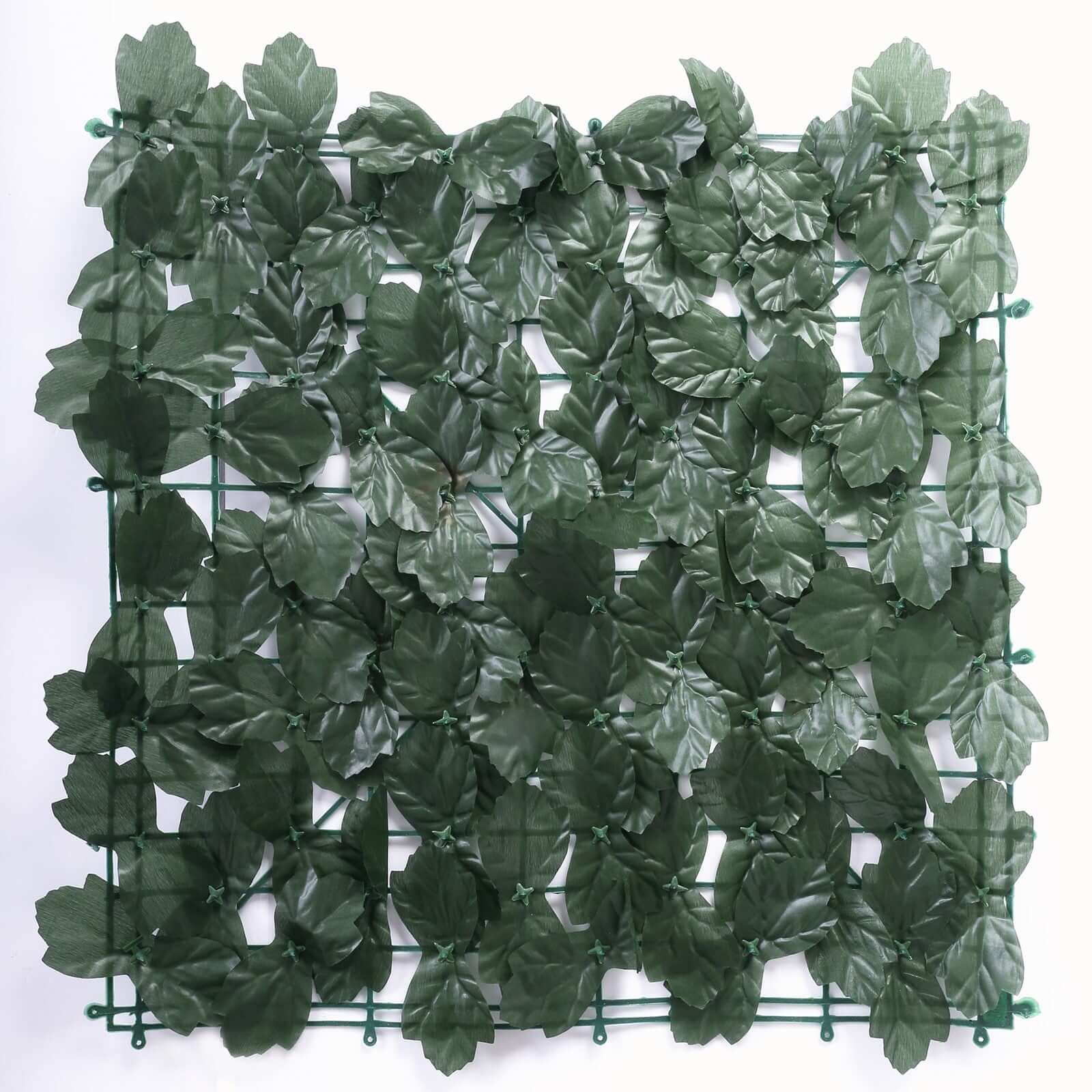 12 Pack Dark Green Artificial Ivy Privacy Screen Fence Wall Panel, Faux Leaf Hedge Greenery Garden Decor - 32 Sq. ft.