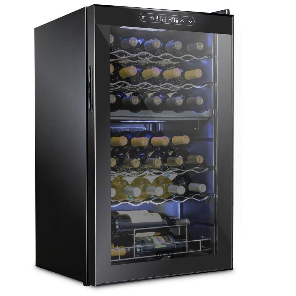 Schmecke Wine Fridge Dual Freestanding Wine Refrigerator 33 Bottle Wine Cooler