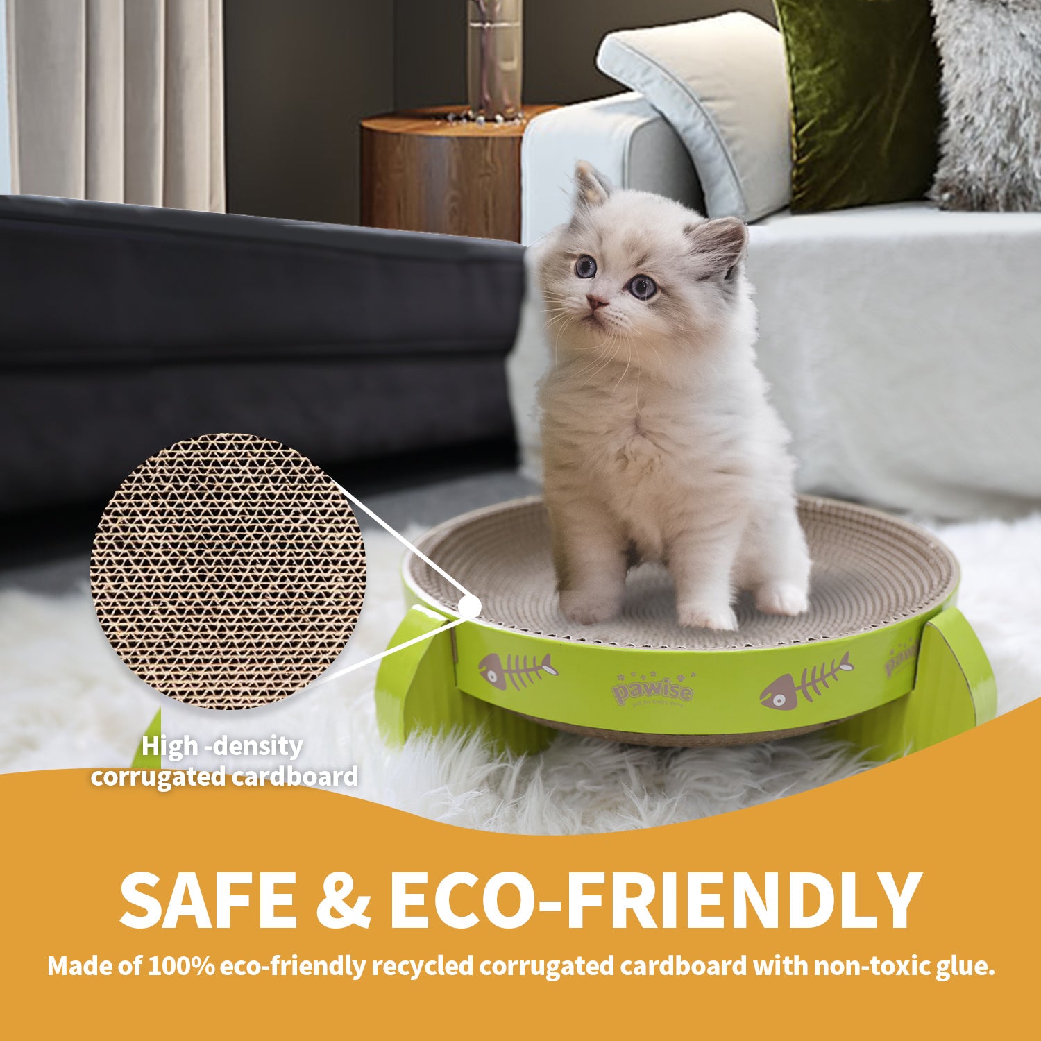 PAWISE Reversible Cat Scratcher Cardboard