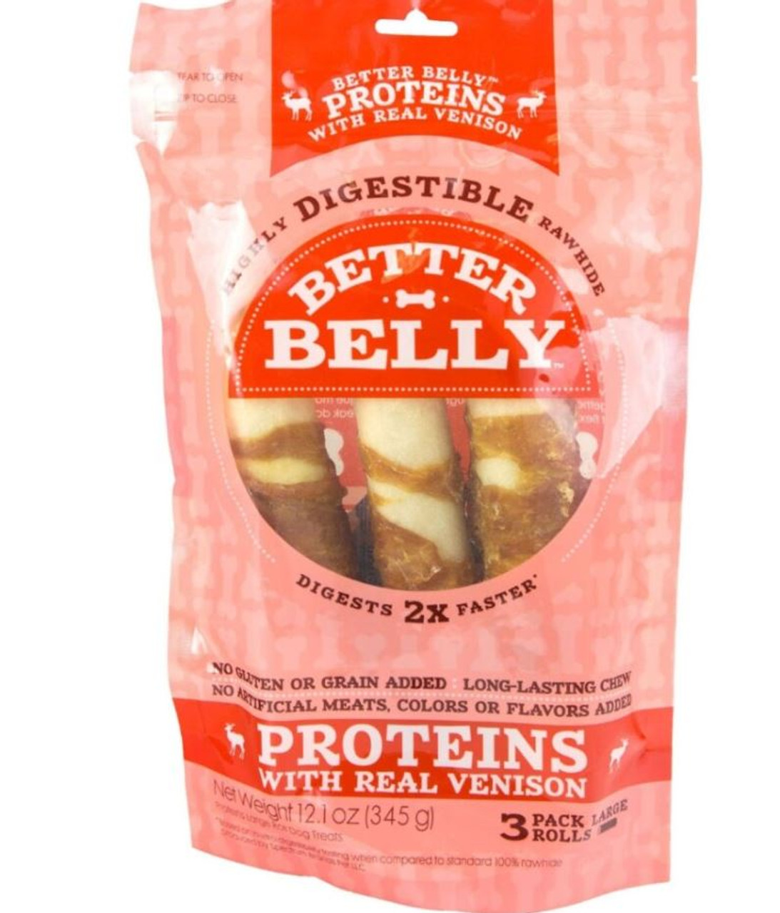 Dingo Better Belly Protein Rolls， Large， 3 Pack