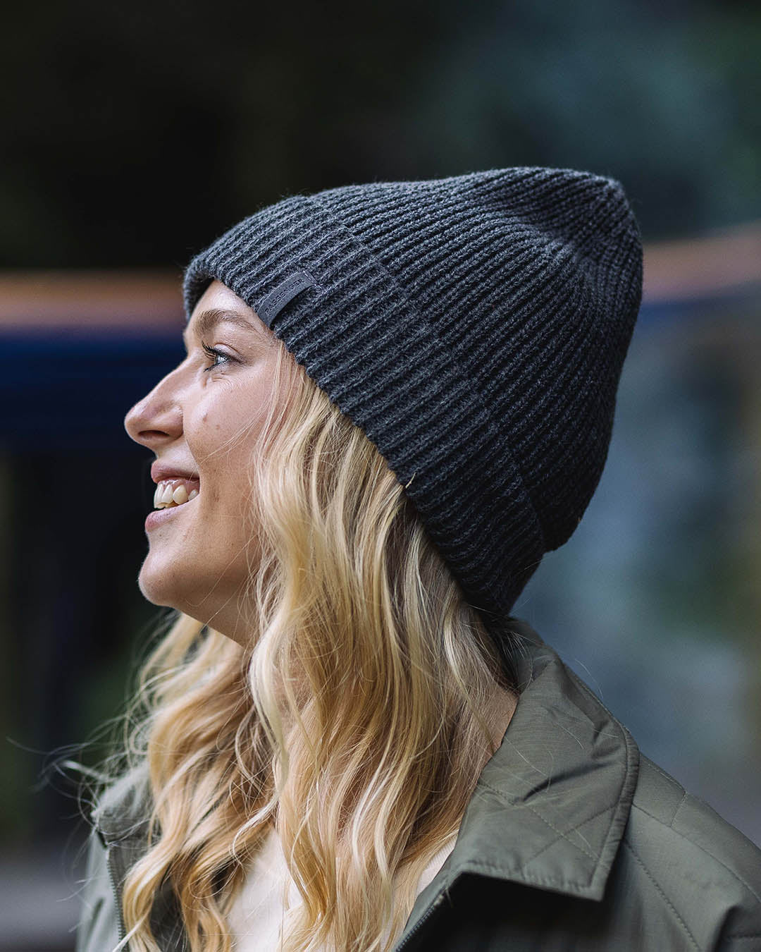 Compass Recycled Acrylic Beanie - Charcoal