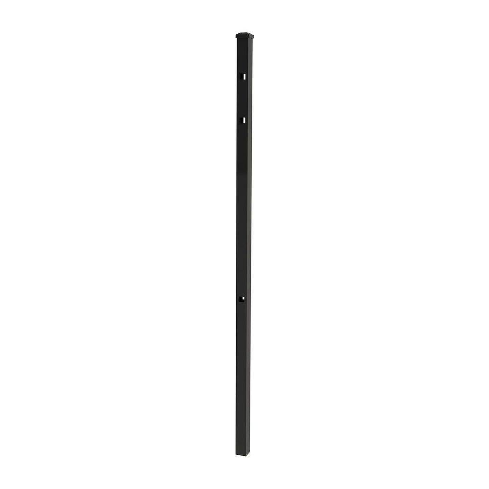 FORGERIGHT 72 in. 4 ft. Black Osprey Black Aluminum Fence Line Post 881812