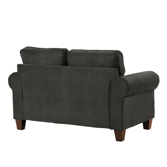 Traditional Style Dark Gray Loveseat 1pc Microfibe...